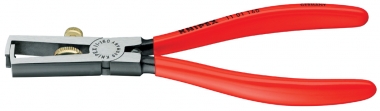 Insulation Stripper with opening spring, universal plastic coated black atramentized 160 mm 