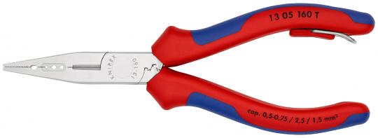 Electricians' Pliers with multi-component grips, with integrated tether attachment point for a tool tether chrome plated 160 mm 