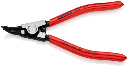 Circlip Pliers for external circlips on shafts 45° bent plastic coated black atramentized 