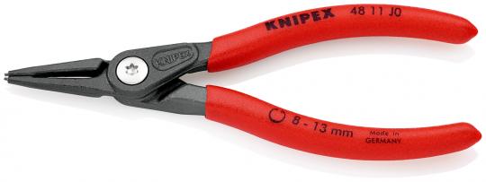Precision Circlip Pliers for internal circlips in bore holes with non-slip plastic coating grey atramentized 140 mm 