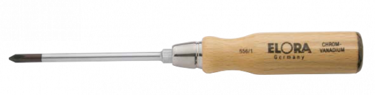Screwdriver with wooden handle, crossslot, ELORA-656-PH 2 0656000021000