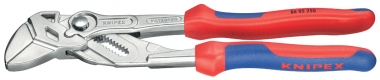 Zangenschlüssel Zange und Schraubenschlüssel in einem Werkzeug mit Mehrkomponenten-Hüllen verchromt 250 mm KNIPEX8605250