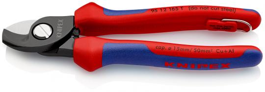 Cable Shears with multi-component grips, with integrated tether attachment point for a tool tether burnished 165 mm 