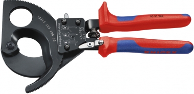Cable Cutter (ratchet action) with multi-component grips black lacquered 