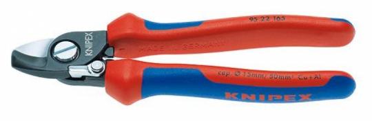 Cable Shears with opening spring with multi-component grips burnished 165 mm 