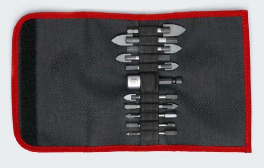 Bit tile drill, bit glass drill, 11 pieces, set in fabric bag 