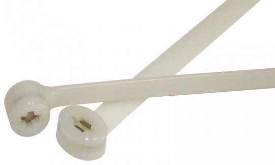 Cable tie with stainless steel tongue made of premium polyamide, nature, 140 x 3,6 mm, 100 pieces 